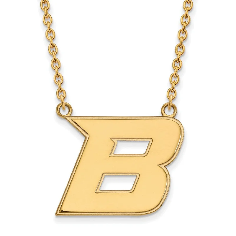 Fashionable Necklace for Young Adults-14k Yellow Gold Boise State Large Initial B Pendant Necklace, 18 Inch