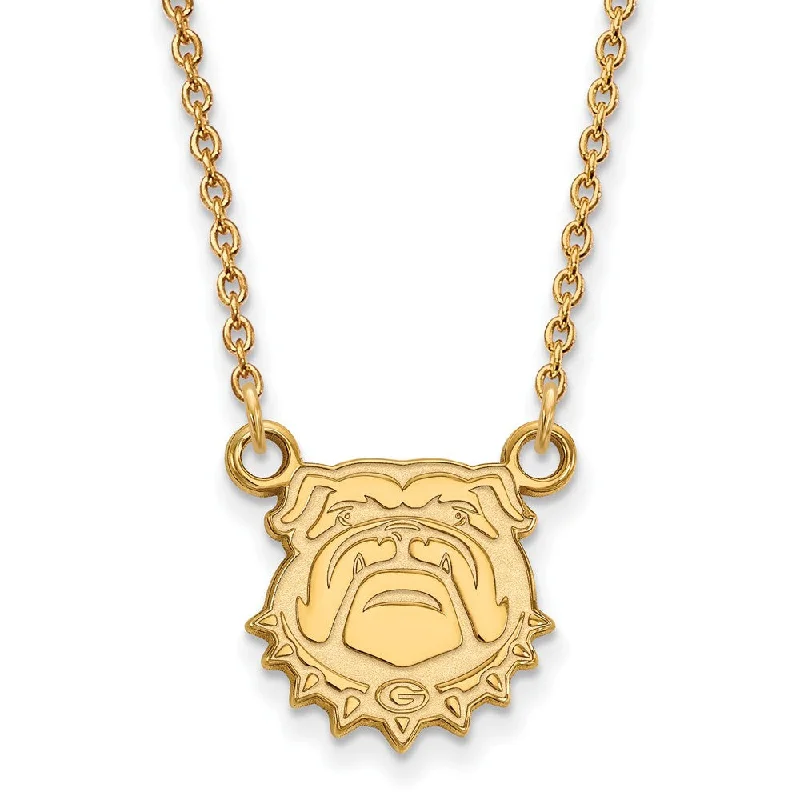 Chain Necklace for Men-10k Yellow Gold U of Georgia Small Pendant Necklace