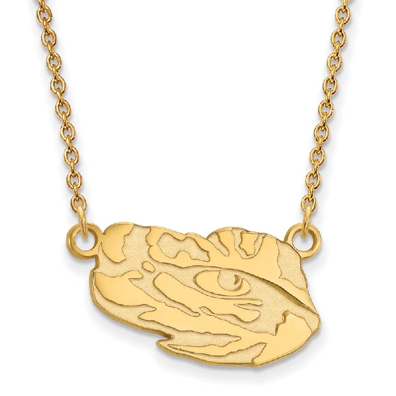 Layered Chain Necklace for Fashionistas-10k Yellow Gold Louisiana State Small Pendant Necklace