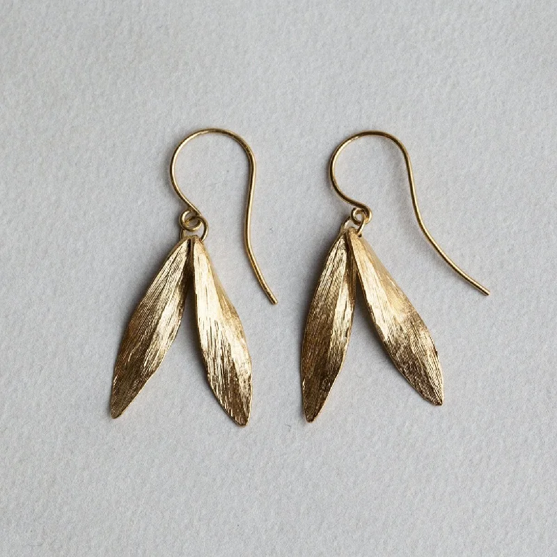 Chic Earrings for Evening Look-Double Leaf Earrings