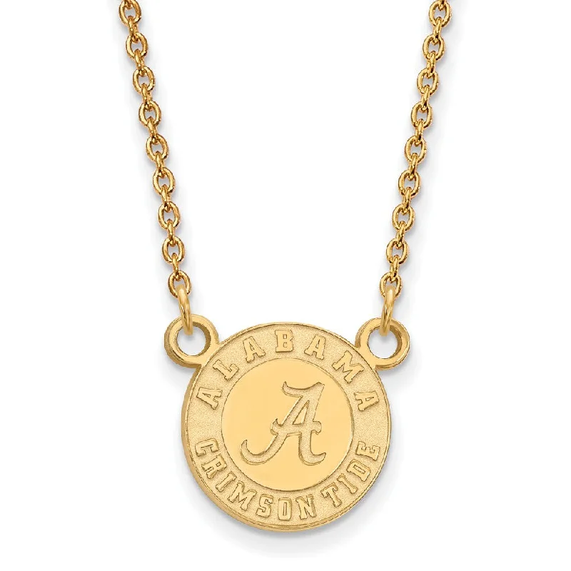 Vintage Style Necklace-14k Gold Plated Silver U of Alabama Sm Crimson Tide Necklace