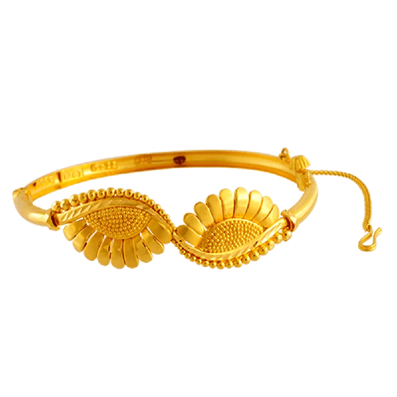 Statement Bangles with Pearl Details-22KT Yellow Gold Bangle For Women