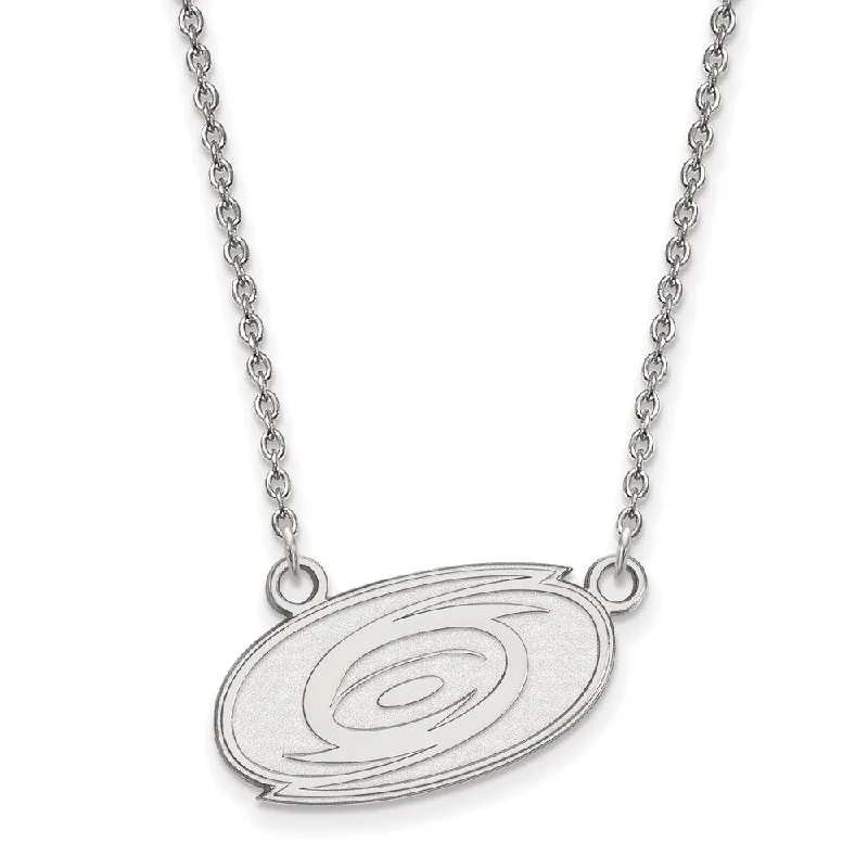 Geometric Necklace for Fashionable Women-Sterling Silver NHL Carolina Hurricanes Small Necklace, 18in