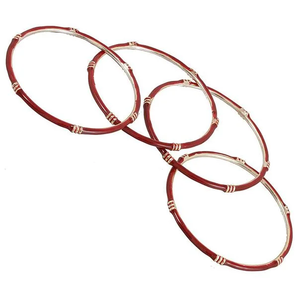 Statement Bangles for Festive Celebrations-Kriaa Maroon Gold Plated Set of 4 Bangle Sets - 1401121_2.6