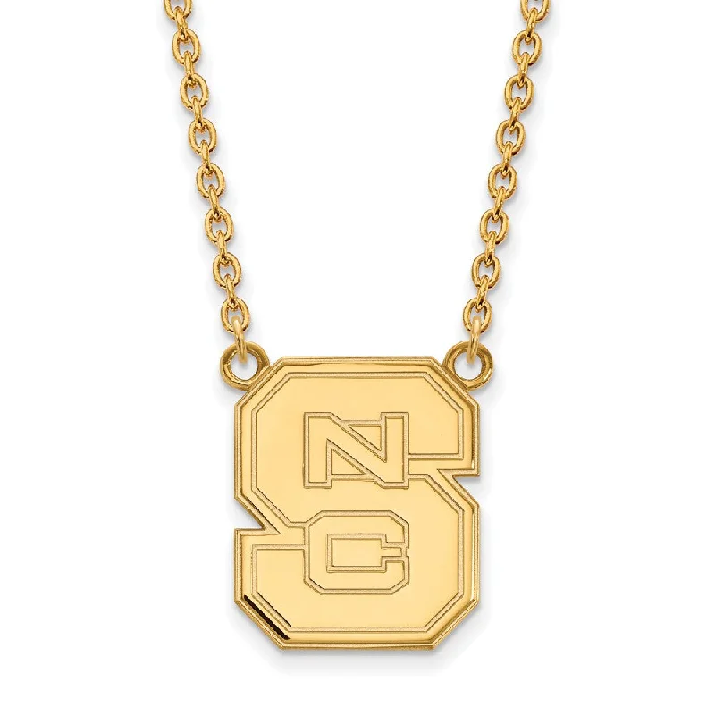 Gold Pendant Necklace for Stylish Women-14k Gold Plated Silver North Carolina Pendant Necklace