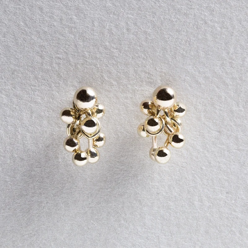 Chic Pearl Earrings for Dinner Parties-Molecule Droplet Stud Earrings