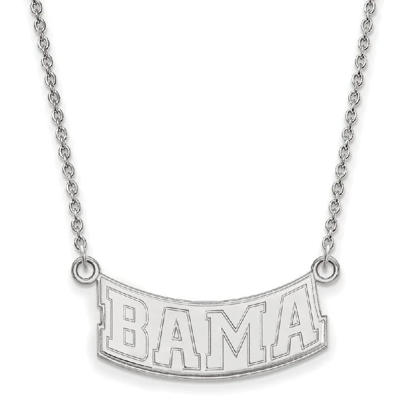 Colorful Necklace for Festivals-10k White Gold U of Alabama Small Pendant Necklace