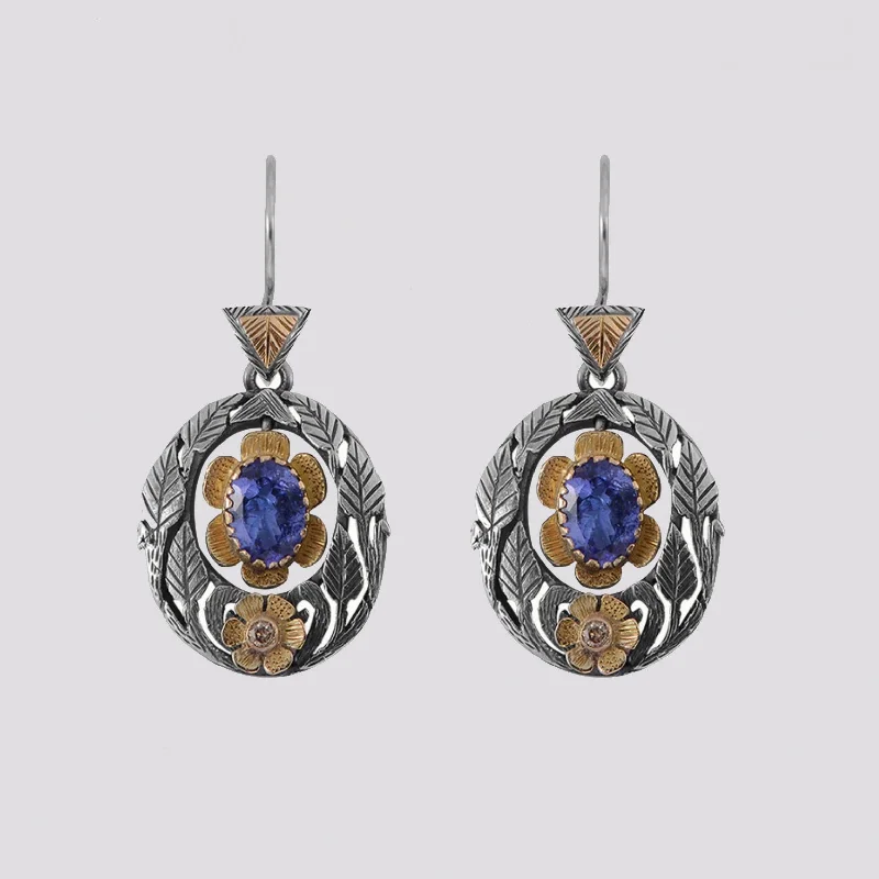 Sparkling Earrings for Special Occasions-Tanzanite and Diamond Earrings