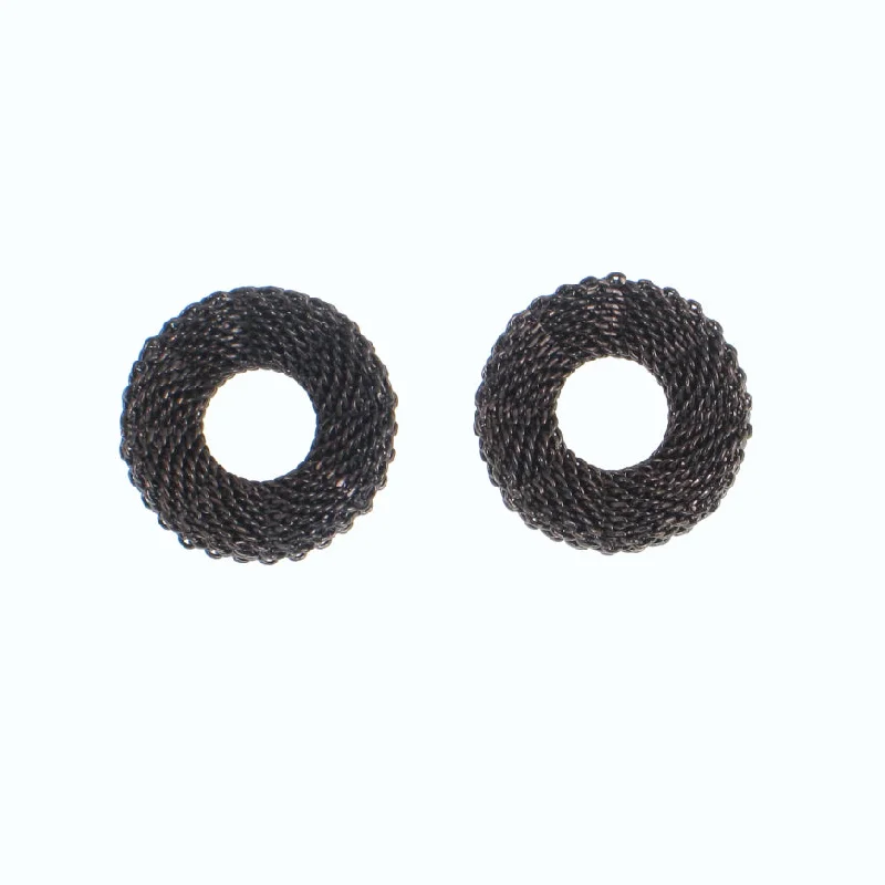 Unique Gem Earrings for Fashion-Wavy Mesh Circle Earrings