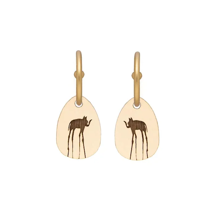 Rose Gold Hoop Earrings-Surrealist Elephant Earrings