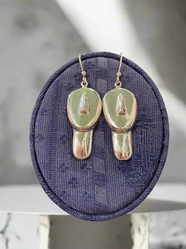 Classic Pearl Earrings for Brides-Greek Cycladic Earrings, sterling silver earrings, Greek Jewelry, handmade earrings, Head of a figurine type Plastira Earrings (AG-10)