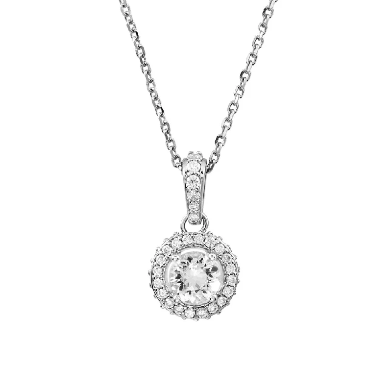 Choker Necklace with Charm-3/4 Cttw Diamond Entourage Necklace in 14k White Gold, 18 Inch