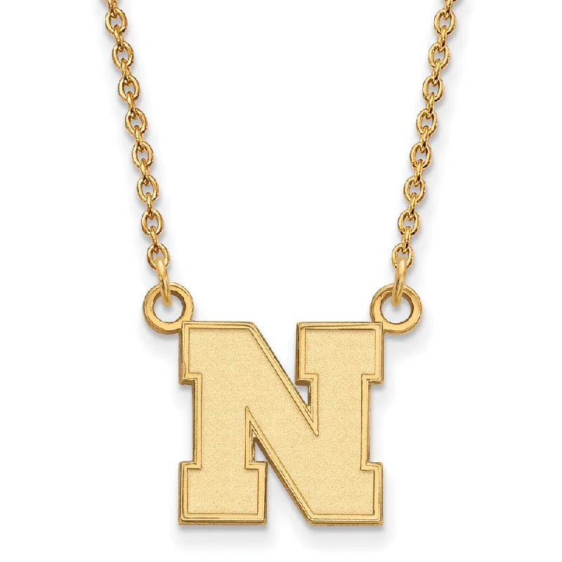 Elegant Chain Necklace for Casual Style-10k Yellow Gold U of Nebraska Small Initial N Pendant Necklace