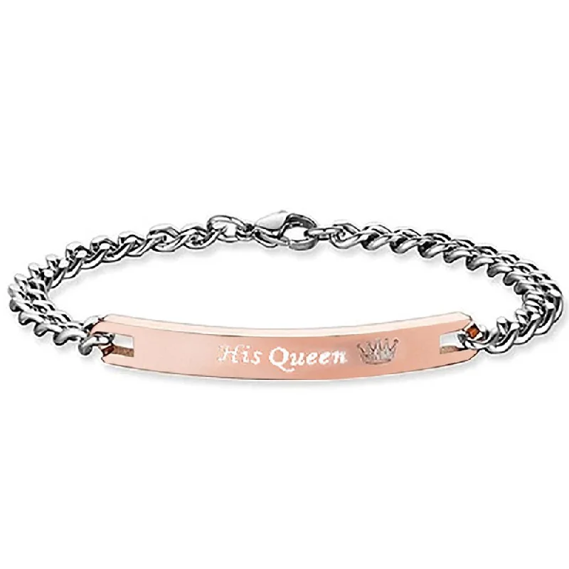 Chunky Silver Bangles for Fashionable Look-Mahi Rhodium Plated Glamorous His Queen Love Bracelet