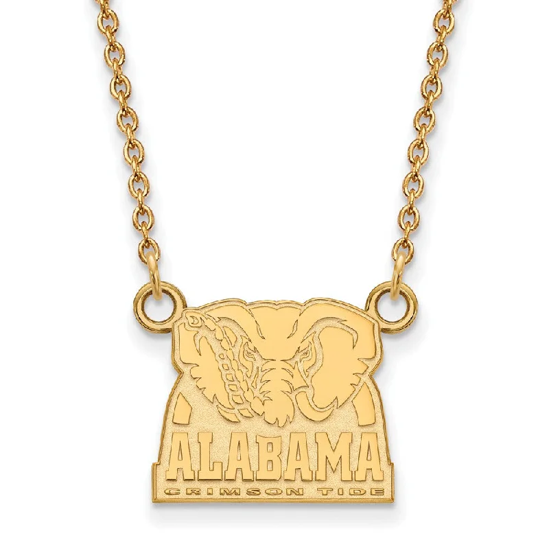 Sapphire Necklace for Evening Wear-10k Yellow Gold U of Alabama Small Crimson Tide Pendant Necklace