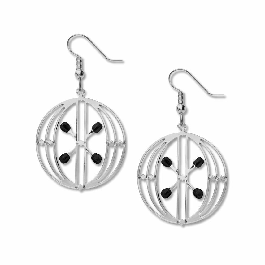 Sterling Silver Hoop Earrings-Sullivan Elevator Door Earrings