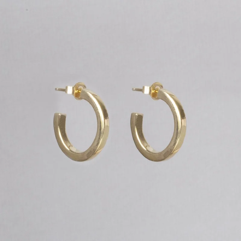 Beautiful Gem Earrings for Party-Gold Plated Chunky Hoop Earrings