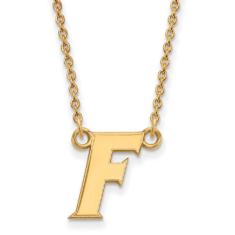 Chunky Necklace for Bold Style-10k Yellow Gold U of Florida Small Initial F Pendant Necklace