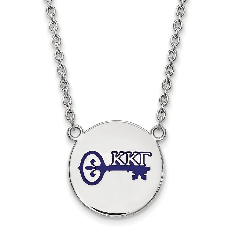 Chunky Bead Necklace for Fashion-Sterling Silver Kappa Kappa Gamma Large Enamel Necklace