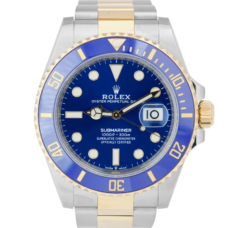 Luxury Digital Watches for Men-NEW SEPT 2023 PAPERS Rolex Submariner Date 41mm Ceramic 18K Gold 126613 LB B+P