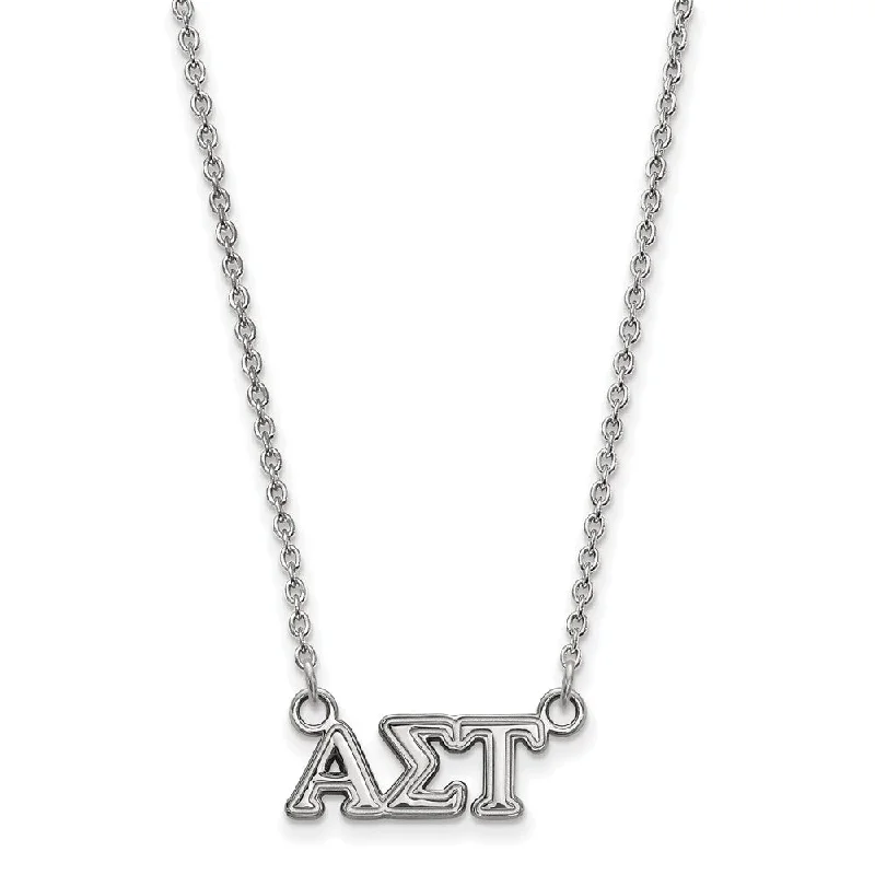 Unique Necklace for Gifts-Sterling Silver Alpha Sigma Tau XS (Tiny) Greek Letters Necklace