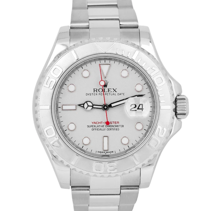 Water-Resistant Watches for Men and Women-Rolex Yacht-Master PLATINUM Stainless Steel Automatic Oyster 40mm Watch 116622