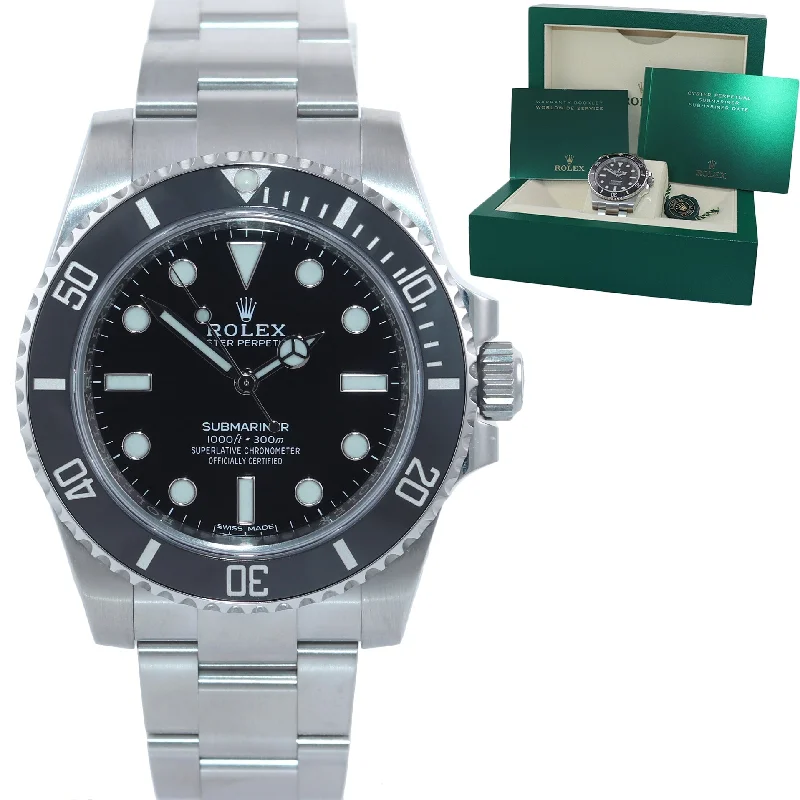 Designer Smart Watches with Fitness Features-MINT 2019 Rolex Submariner No-Date 114060 Steel Black Ceramic 40mm Watch Box