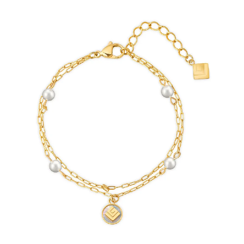 Personalized Gold Bracelet with Initials-Gisele Gold Plated Bracelet