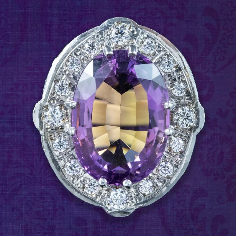 Birthstone Ring for Gifts-Edwardian Style Amethyst CZ Cocktail Ring 8.5ct Amethyst