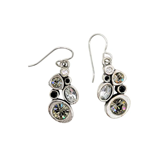 Stunning Drop Earrings for Weddings-Wild Honey Earrings by Patricia Locke - Black & White