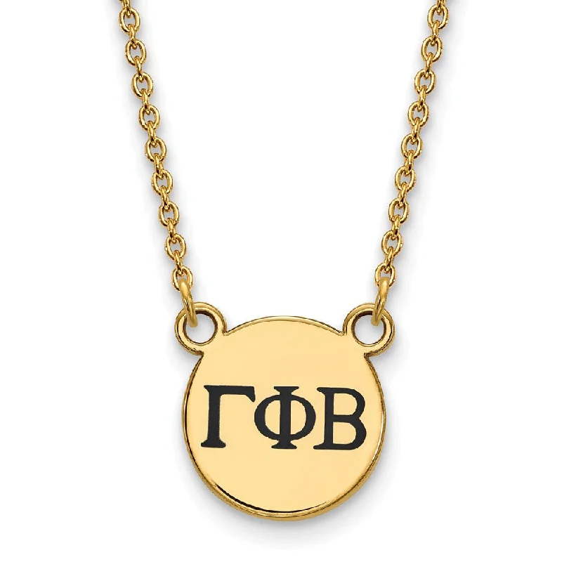 Multi-layer Necklace for Fashion-14K Plated Silver Gamma Phi Beta Small Enamel Greek Letters Necklace