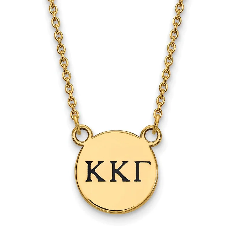 Long Necklace with Gemstones-14K Plated Silver Kappa Kappa Gamma Sm Enamel Greek Letters Necklace