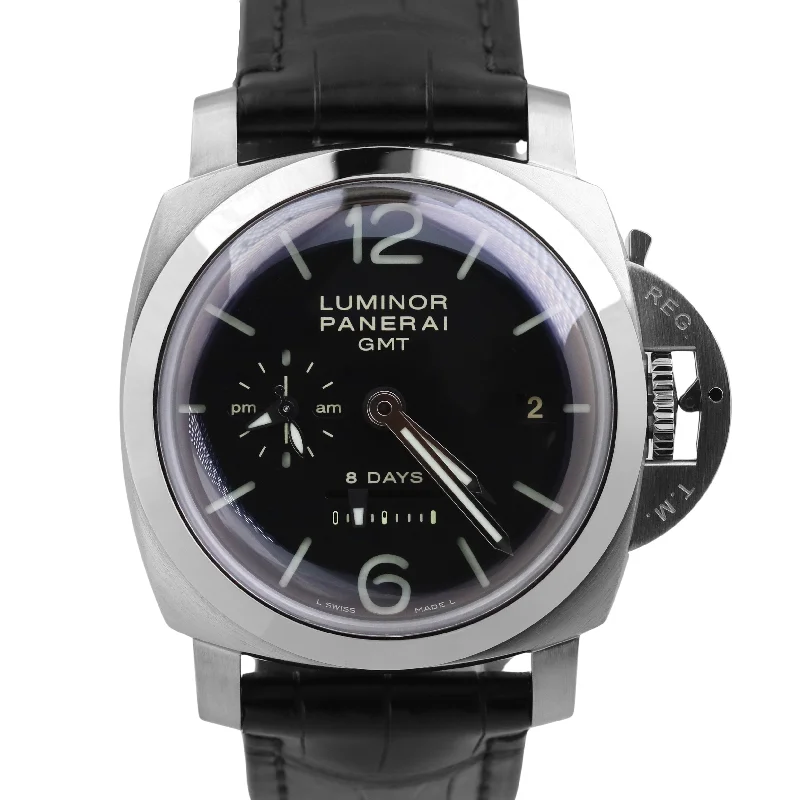 Luxury Swiss Watches for Men-PAPERS Panerai PAM 233 Luminor Marina 1950 GMT 8 Days 44mm Steel PAM00233 B+P