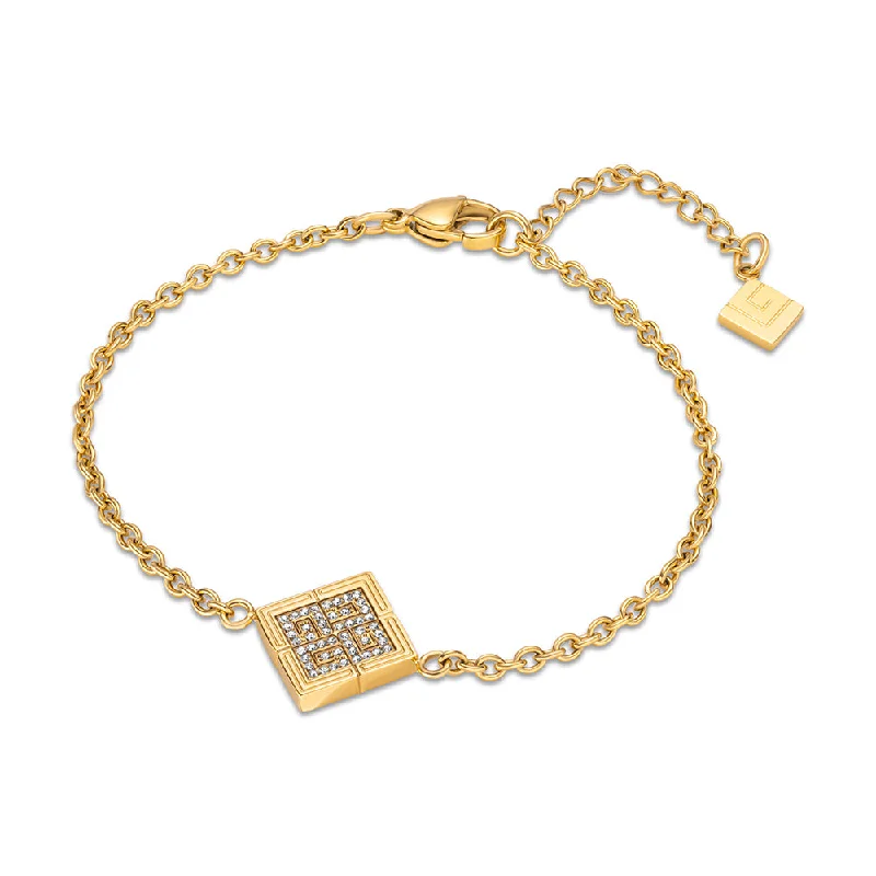 Fashionable Silver Bracelet for Casual Wear-Vivienne Gold Plated Bracelet