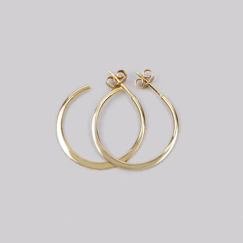 Statement Earrings for Bold Looks-Wide Hoop Earrings Gold Plated Silver