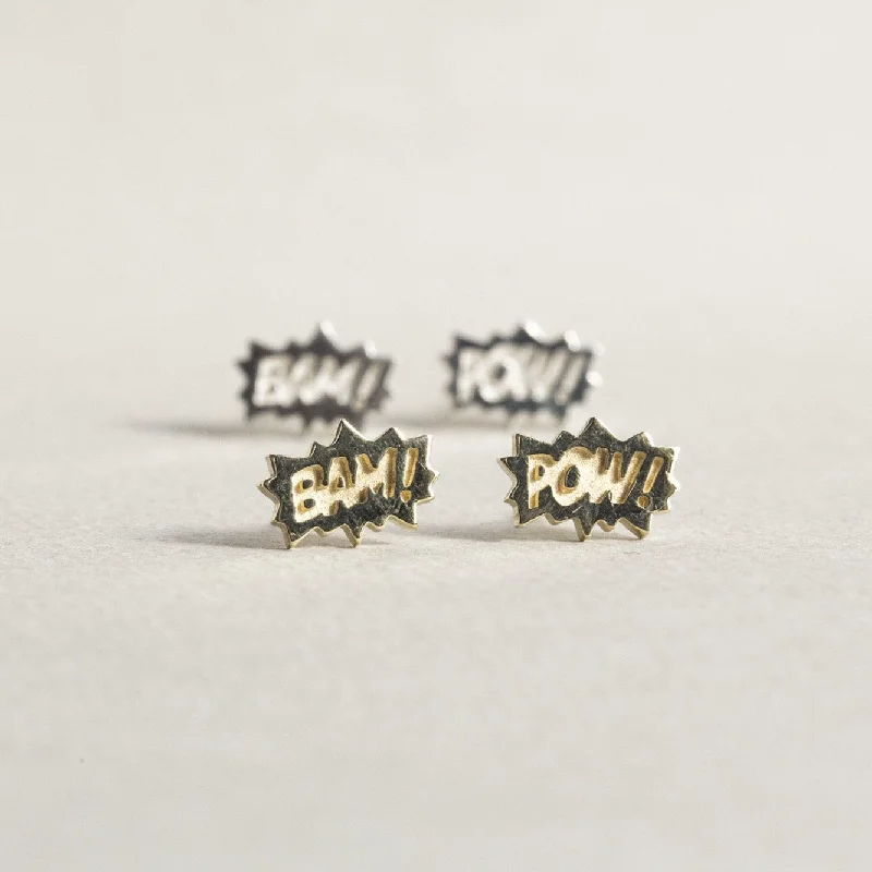 Unique Earrings for Trendy Looks-Bam Pow Stud Earrings