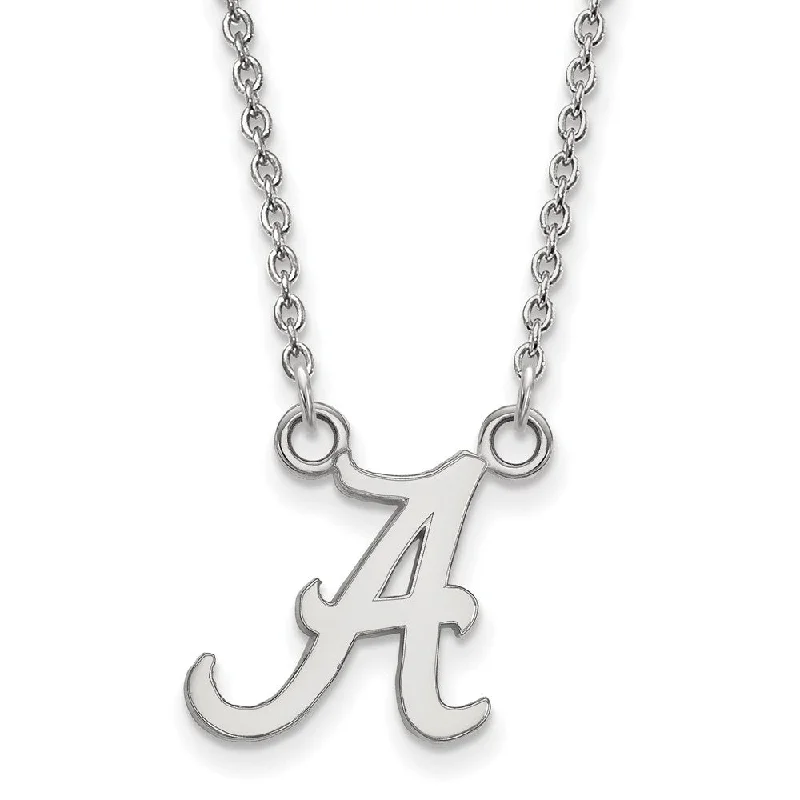 Artistic Gemstone Necklace-Sterling Silver U of Alabama Small Initial A Pendant Necklace