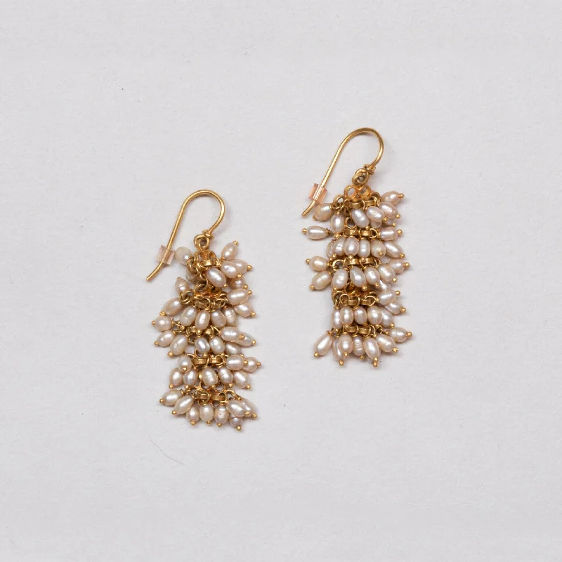 Personalized Earrings for Gifts-Gold Plated Earrings with Pearls