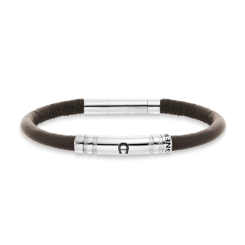 Simple Silver Bangle Bracelet-Men Aigner Bracelet