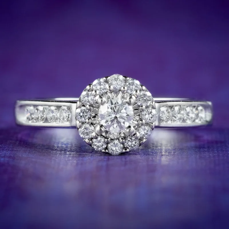 Elegant Gemstone Ring for Special Events-Edwardian Style Diamond Cluster Ring 0.90ct Of Diamond