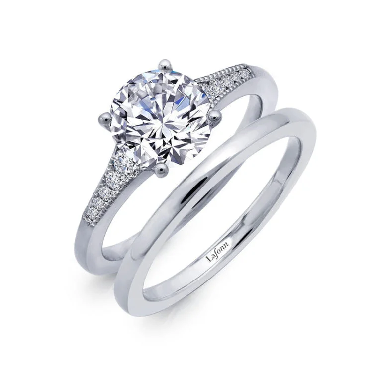 Classic Diamond Engagement Ring Set-Engagement Ring with Wedding Band