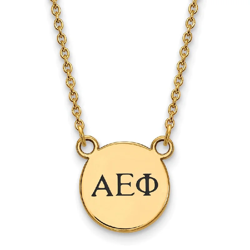 Personalized Name Necklace-14K Plated Silver Alpha Epsilon Phi XS (Tiny) Enamel Greek Necklace