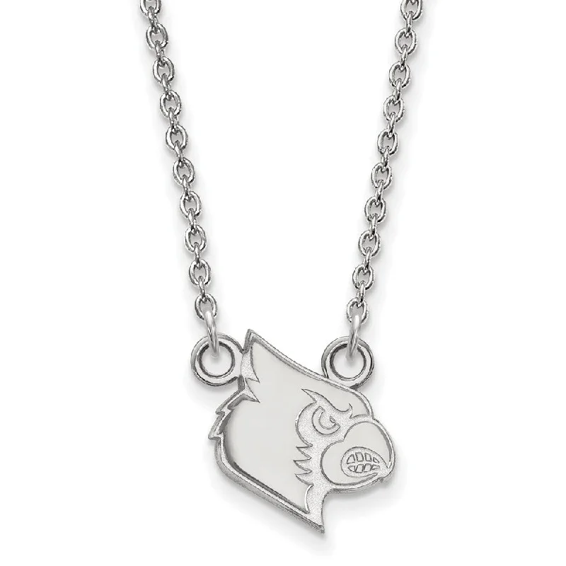 Simple Gold Chain Necklace for Women-10k White Gold U of Louisville Small Pendant Necklace