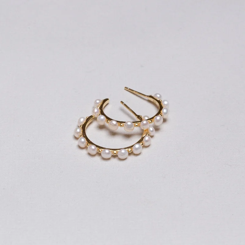 Timeless Earrings for Special Occasions-Pearl Stud Hoop Earrings