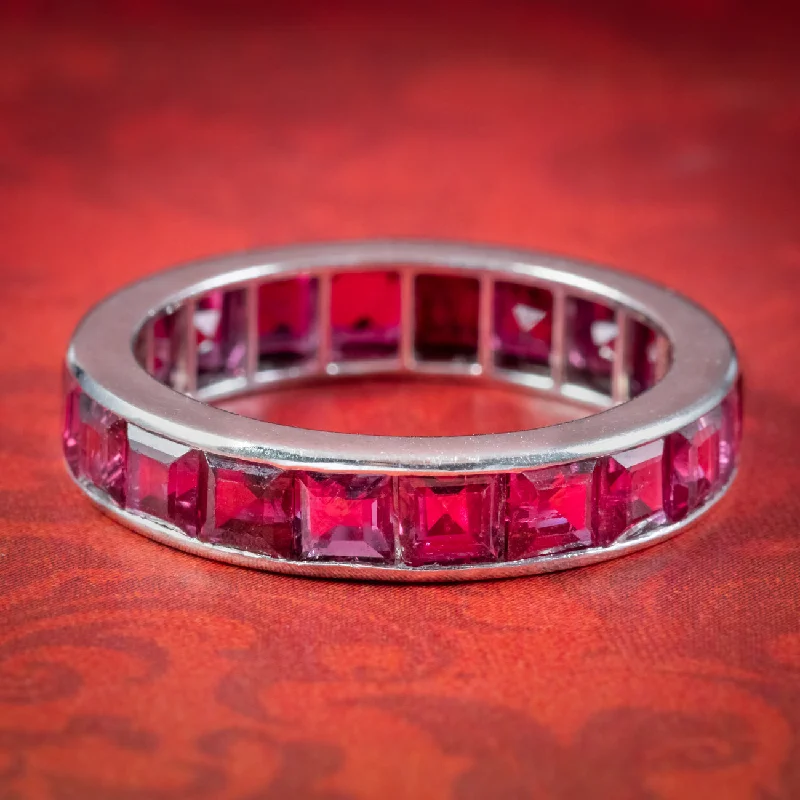 Classic Ruby Ring for Engagement-Art Deco Ruby Full Eternity Ring 3.60ct Of Ruby Circa 1920