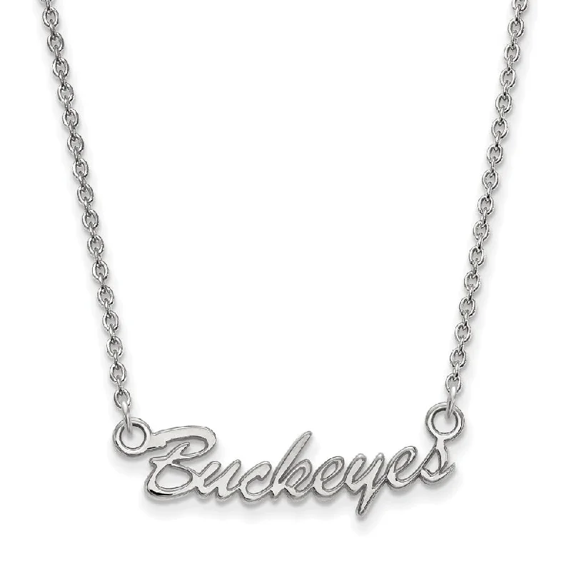 Silver Necklace with Heart Charm-10k White Gold Ohio State Small Script Pendant Necklace