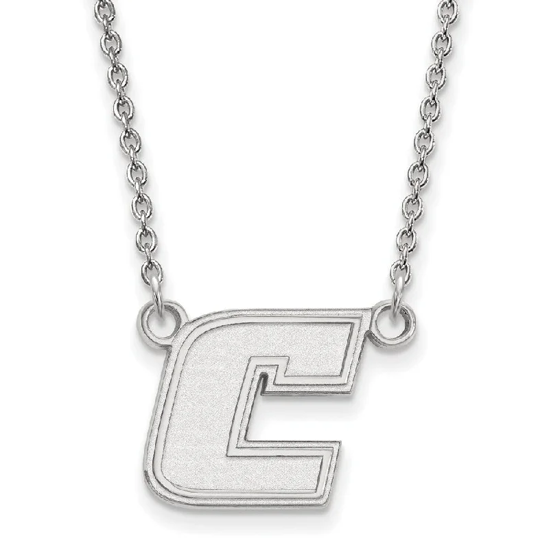 Classic Gold Necklace for Weddings-10k White Gold U of Tennessee Chattanooga Small Initial C Necklace