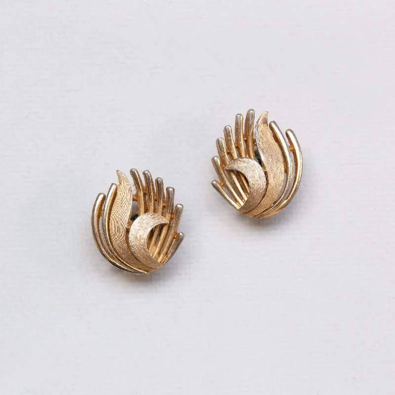 Minimalist Earrings for Daily Wear-Vintage Trifari Gold Clip-on Earrings