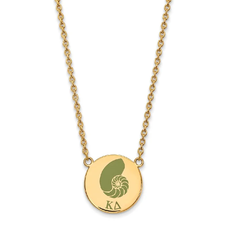 Custom Name Necklace for Kids-14K Plated Silver Kappa Delta Large Enamel Necklace