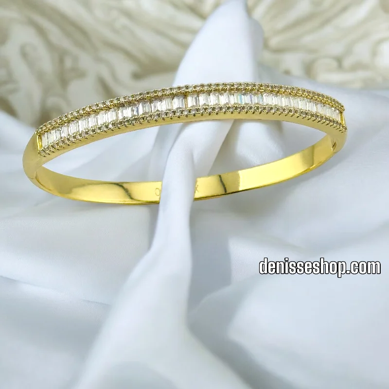 Silver Bangles with Modern Design for Women-14K GOLD FASHION BANGLE BRACELET BR135